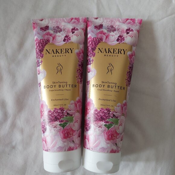 2 Nakery Beauty Skin Toning Body Butter crepe smoothing ENCHANTED LILAC 10 oz - Picture 1 of 2